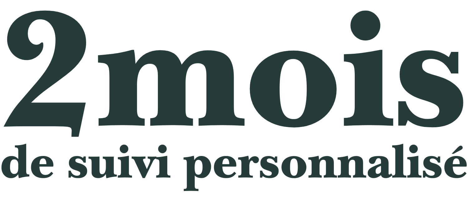 Visuel indiquant deux mois de suivi personnalisé pour la formation en médico-esthétique